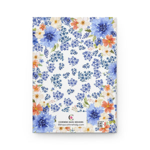 Blue Blooms Hardcover Journal