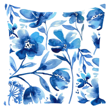 Load image into Gallery viewer, Indigo Flowers Pillow